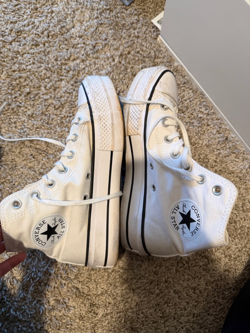 Converse White High Top Chuck Taylor Platform Sneakers
